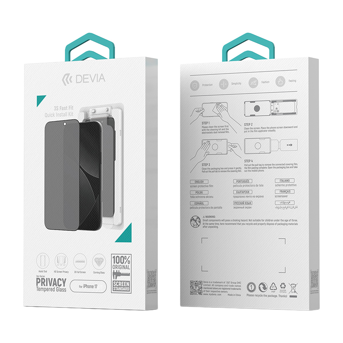 Devia Cristal Tem Privacy iPhone 17