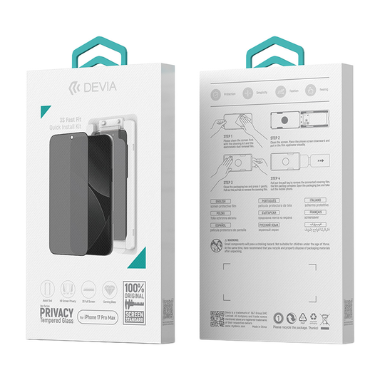 Devia Cristal Tem Privacy iPhone 17 Pro Max