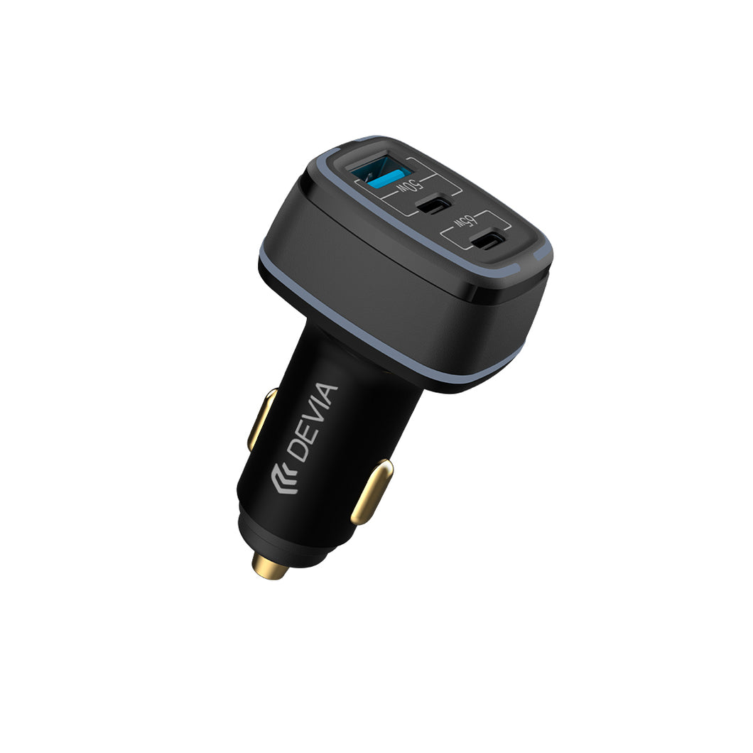 Devia Cargador de Auto carga rápida 115W USB+2T-C