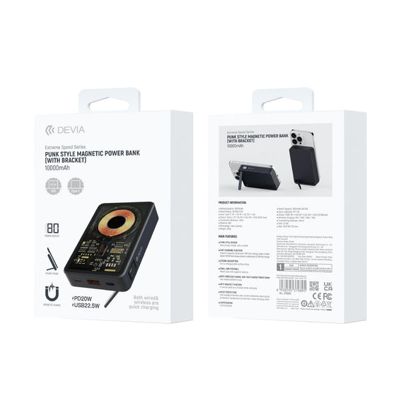 Devia Batería Portátil Magnética 10000mAh Transparente con Soporte