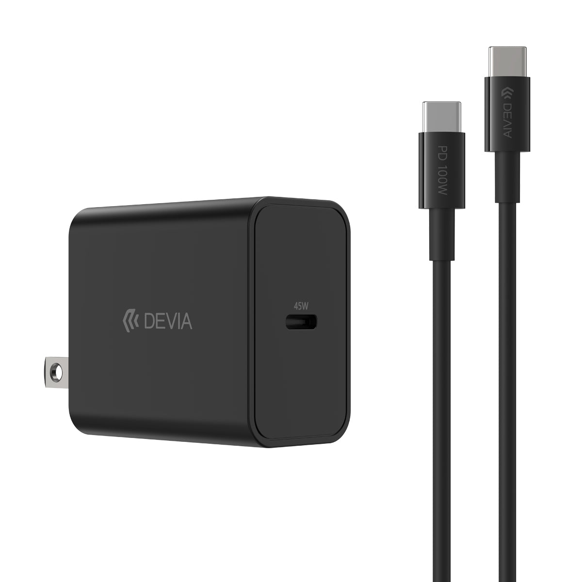 Devia 45W PD QC Con Cable Tipo C