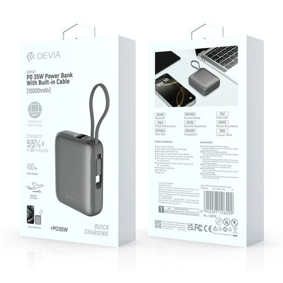 Bateria Devia 35W Cable 10K Mah