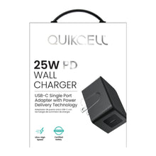 Cargar imagen en el visor de la galería, QUIKCELL CARGADOR DE PARED 25W USB-C NEGRO