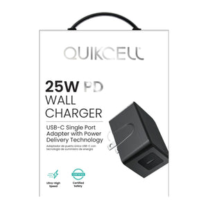 QUIKCELL CARGADOR DE PARED 25W USB-C NEGRO